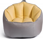 Kreative Freizeit Kleine Wohnung Stoff Faule Diivan, Einbalkonisches Schlafzimmer Kleines Sofa -bohnen -Taschen -Sofa, Abnehmbar, Waschanlage Yellow+Dark-Grey