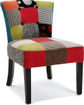 Versa Philippe 19501374 Polsterdatud tooli puuvillast ja puidust Patchwork mit mitmev&auml;rviline 73 x 64 x 50 cm