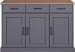 Inter Link sahtlituba - Sideboard - Buffet - Sideboard - Massiivne m&auml;nd - FSC - 3 ust - 3 sahtlit - Country House Style - Forenzo - Forenzo 3T3S Grey - Grey/Oak Colori