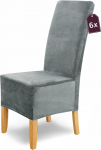 Scheffler Home Puma Velano toolikatted, hall, 6 tk, elastsed pestavad sametist toolikatted s&ouml;&ouml;gitoolile ja polsterdatud toolidele, &Ouml;ko-Tex sertifitseeritud