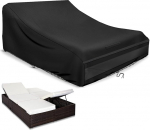 Sun Lounger Cover 2 inimest 200 x 120 x 90 cm, 420D Cover Double Lounger Outdoor Veekindel Double Sun Lounger Recliner Garden Lounger Kaitsekate Tuulekindel, UV-kindel