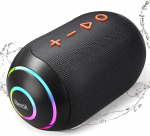 RIENOK Bluetooth-k&otilde;larite muusikakast LED-valgusega Bluetooth 5.3 v&auml;ike kaasaskantav traadita stereokarp, mis ei libise, veekindel IPX7 TF-kaardikarp, must