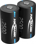 ANSMANN aku C 2500 mAh NiMH 1.2 V - Baby C akud, mis on laetavad ja madala enesepuhastusega, ideaalsed laste m&auml;nguasjadele, taskulambile, raadiole (2 tk).