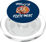 Merry Flexmas Lustiges Bodybuilding-Weihnachten Starker Weihnachtsmann PopSockets PopGrip f&uuml;r MagSafe