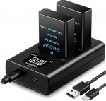 ENEGON EN-EL14/EL14a Replacement Battery (Pack of 2) and Smart LED Dual USB Charger for Nikon DSLR D3100, D3200, D3300, D3400, D3500, D5100, D5200, D5300, D5500, D5600, DF Coolpix P700 0, P7100, P7700