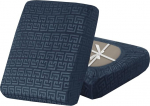 SYLC Diivan &Uuml;berzug F&uuml;r Sitzfl&auml;che Samt R&auml;ndelung, Stretch Schonbez&uuml;ge F&uuml;r Sofa Sitzkissenbezug/Wohnwagenpolster Sitzgruppe/Gartenm&ouml;bel Sitzbank Auflagen (Denim Blue,1pc Large Chaise)