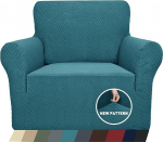 ZNSAYOTX 1 tk Jacquard toolikatted elutuppa, k&otilde;rge venitus tooli katted k&auml;etoedega, libisemiskindel lemmikloomade s&otilde;bralik diivan diivan tool m&ouml;&ouml;bli kaitsja (tool, Peacock Blue)