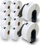 BETCKEY - &Uuml;hilduvad DK-1201 standardaadressi 1-1/7" x 3-1/2" (29mm x 90mm) etiketid, &uuml;hilduvad Brother QL etiketiprinteritega, [10 rulli / 4000 etiketti + 2 korduvt&auml;idetavat kassetti raami]