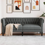 LAPOOH Chesterfield diivan 2-kohaline tumehall kangas, Lounge diivan, diivanid ja diivanid, Relax diivan, diivan elutuppa, diivan koos - 372548