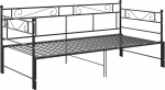 Tidyard trundle bed diivanvoodi raam p&auml;evavoodi diivanvoodi k&uuml;lalisvoodi metallvoodi 90 x 200 cm (B x L) pulberv&auml;rvitud metallist must