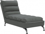 vidaXL Chaise Lounge koos pehmendusega, lamellidega lamamistool, metallist jalad, lamamistool elutuppa, lamamistool, lamamistool, tume hall kangas