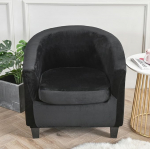 Surwin Armchair Cover tugitooli kaitsja koos elastse Stretch-kattega, Plain Velvet Armchair Throw, Universal Chair Slipcover, Diivan Cover for Club Chair, Lounge & Cocktail Chair (Black)