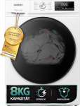 Heinrich&acute;s soojuspumbaga kuivati, 8 kg, eesmine laadimine, kiirkuivatus, 15 programmi, sensorkuivatus, LED-ekraan ja p&ouml;&ouml;rdjuhtimine, roostevabast terasest kaitsetrummel, sisevalgustus, &otilde;huke disain, valge v&auml;rvi