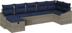 vidaXL Diivan Set mit Kissen 4 pcs Poly-Rattan, Garten und Terrasse, modulare, robuste, kerge, UV-best&auml;ndige M&ouml;bel, Rattan-Sofa, Lounge-Set