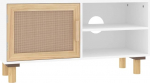 vidaXL TV-kapp Lowboard TV-m&ouml;&ouml;bel Sideboard TV-laud TV-kapp HiFi-kapp valge 80 x 30 x 40 cm massiivne m&auml;nd looduslik rotangist