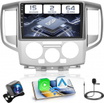 Hikity 2 + 64 GB Android 15 autoraadio Nissan NV200 2014 Raadio traadita Carplay Android auto, 9-tolline IPS puuteekraaniga raadio koos tagantvaate kaamera, Bluetooth, Navi, WiFi, DSP, EQ, Mirror Linkiga
