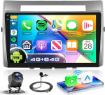 VECHTEL 4G+64G Autoradio Android 15 f&uuml;r Toyota Corolla Verso AR10 2004-2009, 9'' Incell HD Touchscreen mit Drahtlos Carplay Android Auto, Auto Radio mit GPS Wi-Fi USB Bluetooth FM RDS R&uuml;ckfahrkamera