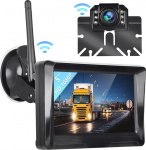 Hodozzy tagurduskaamera digitaalne traadita komplekt 5-tollise LCD-monitoriga, HD 1080P traadita tagurduskaamera, IP 69 veekindel super &ouml;&ouml;vaatega autokaamera autokodule / veoautole / haagisele / maasturile 12V-24V
