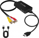 RCA auf HDMI Konverter, AV zu HDMI Adapter 1080P f&uuml;r PS2 Xbox SNES N64 VCR DVD, 720P/1080P Composite CVBS zu HDMI Video Audio Konverter, Composite zu HDMI, Unterst&uuml;tzt PAL/NTSC, HDMI Kabel Inklusive