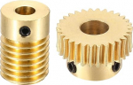 hankimine kaart Worm Gear Set 30T 0.5 moodul 1:30 reduktsioonikiirus paremale p&ouml;&ouml;rde k&auml;igukasti ratta reduktsiooni hammasratta osa (messingist hammasratas, 6mm puur, messingist varras, 5mm puur)