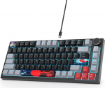 SOLIDEE juhtmega mehaaniline m&auml;nguklaviatuur 75%, kuumvahetatav mehaaniline klaviatuuri tihendusstruktuur, RGB taustavalgus, QWERTY 82 klahvi TKL m&auml;nguklaviatuur koos p&ouml;&ouml;rdnupuga (82 tumedat)