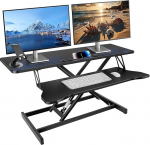 Yaong Gauo Standing Desk Converter, Height-Adjustable Standing Seat Desk, 32 Inch Standing Workstation, Ergonomic Stand Table for PC Computer Screen with Mini Phone Stand, 15 kg Load Capacity