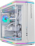 NOX Xtreme Products Hummer Anvil - PC-Geh&auml;use ATX|M-ATX|ITX, Front & Seite aus gebogenem Temperglas, 5 ARGB PWM L&uuml;fter inklusive (Platz f&uuml;r 8), LED-Streifen, USB Typ-C, Wei&szlig;