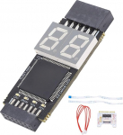 Emaplaadi diagnostikakomplekt koos LED-indikaatoriga, PCIe LPC tester, COM DEBUG, UART1, JDP jadakommunikatsiooniprotokolliga.
