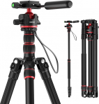 NEEWER BASICS TP08 kaamera statiiv monopood 77-tolline kompaktne kerge reisimine DSLR videostatiiv 360&deg; kuulipea Arca t&uuml;&uuml;pi kiirv&auml;ljalaskeplaat p&ouml;&ouml;ratavad jalad ja &uuml;mberp&ouml;&ouml;ratud kesktelg Maksimaalne koormus 13 lb