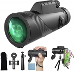 12 x 50 Zoom monokulaarne teleskoop t&auml;iskasvanutele koos nutitelefoni hoidja statiiviga, vastupidav kummist soomus, eluslooduse, linnuvaatluse, matkamise, jahipidamise, telkimise jaoks, ideaalne loodusvaatlejatele