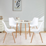 FURNITABLE S&ouml;&ouml;gitoa r&uuml;hm S&ouml;&ouml;gilaud 4 tooliga, &uuml;mmargune k&ouml;&ouml;gilaud ja s&ouml;&ouml;gitoolid, s&ouml;&ouml;gikomplekt k&ouml;&ouml;ki, s&ouml;&ouml;gituppa, elutuppa (valge laud + 4 valget tooli)