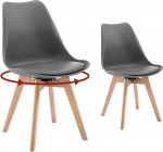 WOLTU 2-st p&ouml;&ouml;rlevast s&ouml;&ouml;gitoolist koosnev komplekt Modernsed k&ouml;&ouml;gitoolid T&auml;ispuidust kunstnahast Maksimaalne koormus 120 kg Hall