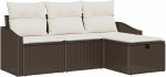 Rantry Model3360579 4-osaline aiasohva komplekt koos padjaga Brown Poly Rattan Garden Lounge