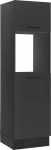Stella Trading Turin sisseehitatud kapp k&uuml;lmiku ja ahju jaoks mustas v&auml;rvitoonis - ruumikas k&otilde;rge k&ouml;&ouml;gikapp, kus on palju hoiuruumi - 60 x 210 x 57 cm (B x K x S)