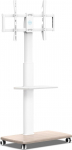 FITUEYES TV p&otilde;randaplatvorm koos puidust riiuliga TV Stand TV Stand TV Stand TV Stand koos ratastega K&otilde;rguse reguleeritav p&ouml;&ouml;ratavus 32 kuni 70-tollise lameekraani jaoks kuni 40 kg Max. VESA 400 x 600