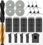 (22-osaline pakk) X50 Ultra varuosad Dreame L40S Pro Ultra/ L50 Pro Ultra/ X50 Master robottolmuimejale, 2 rulliharja, 6 k&uuml;lgharja, 5 tolmukotti, 5 HEPA-filtrit, 4 mopipatja, lisatarvik.