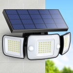 INTELAMP Solar Lights for Outdoor Use with Motion Sensor, 6000 mAh Solar Lights for Outdoor Use, 108 LED Solar Lamp, Outdoor, Ideal for Patio, Porch, Garage, Yard, Streets, IP65 Waterproof
