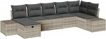 7-teiliges Garten-Sofa-Set mit Kissen in Hellgrau aus Poly-Rattan Gartenlounge Model3360733