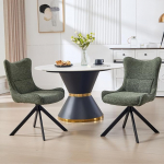 DAYALANE 360&deg; p&ouml;&ouml;rlevad s&ouml;&ouml;gitoolid, 2 tooli, p&ouml;&ouml;rlevad toolid, &scaron;enill k&ouml;&ouml;gitool, metallist jalgadega polsterdatud tool s&ouml;&ouml;gitoas, elutoas, k&ouml;&ouml;gis, kontoris, roheline