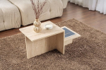 Modern Rustic Coffee Table, Travertine, 80 x 40 x 40 cm, Made from 100% Melamine Coated Particle Board, Thickness: 18 mm, Perfect for Modern Home Office & Study Spaces, Elegant and Functional Design