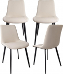 Beryluck s&ouml;&ouml;gitoolide komplekt 4 beeži s&ouml;&ouml;gitoa tooliga Kunstnahast moodsad k&ouml;&ouml;gitoolid polsterdatud s&ouml;&ouml;gitool koos padja ja metalljalgadega