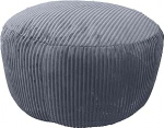 Relaxdays Pouf, Corduroy, K x S: 35 x 50 cm, Pol&uuml;st&uuml;reen t&auml;idis, &uuml;mmargune p&otilde;randapadi, elutoa istmepadi, Pouf, tumehall