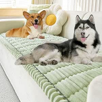 Pluusist diivanikaitse kate 1-4 istekohale ja L-kujulisele diivanile - universaalne, libisemiskindel ja masinpesu - diivanikatte elutuppa (roheline, 24 x 83 tolli)