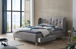 Traumnacht polsterdatud voodi, koos 4 sahtliga voodikastiga, lamellraamiga ja TTFK madratsitega, valmistatud Saksa kvaliteedistandardi j&auml;rgi, 180 x 200 cm, helehall.