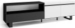 Skraut Home TV kapp, madalal asuv, elutuppa ja s&ouml;&ouml;gituppa, 200 x 57 x 35 cm, kuni 80-tollise teleri jaoks, t&ouml;&ouml;stuslik disain, kaasaegne stiil, valge ja must