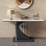 Modernne &otilde;huke pikk sissep&auml;&auml;sulaud - valge konsoolne diivanilaud metallraamiga - stiilne aktsentlaud elutuppa (150cm) - ruumi s&auml;&auml;stev disain