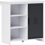 Homcom kaasaegne k&uuml;ljepaneel - hoium&ouml;&ouml;bel baasil 3 s&uuml;vendi kapp - puidust ja metallist uksega hall