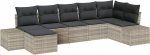 7-teiliges Garten-Sofa-Set mit Kissen in Hellgrau aus Poly Rattan Gartenlounge Model3347152