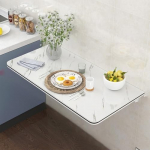 Faltbarer Wandtisch - Massivholz Wei&szlig; Wandschreibtisch Platzsparender Klapptisch f&uuml;r kleine R&auml;ume Hohe Tragf&auml;higkeit Mehrzweck-Perfekt f&uuml;r Wohnzimmer & Home Office
