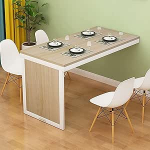 An der Wand montierter, klappbarer Esstisch f&uuml;r kleine R&auml;ume, umwandelbarer MDF-Wandtisch, Schreibtisch f&uuml;r B&uuml;ro, Schlafzimmer, K&uuml;che, Wei&szlig;, 80 x 40 cm